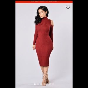Sweater dress- Cold Shoulder